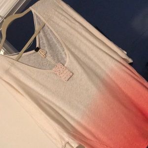 free people tie dye three-quarter sleeve top